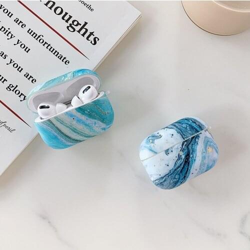 Blue Sea Marble Case For AirPods Pro Air Pods 3 Soft Cute Earphone Protector Cases Cover AirPod Charging Box Shell Fundas Coque