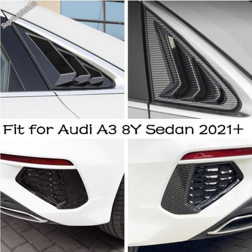 Lapetus Car Styling Rear Window Louver Shutter / Fog Lights Lamp Cover Trim Frame Molding Decoration For Audi A3 8Y Sedan 2021