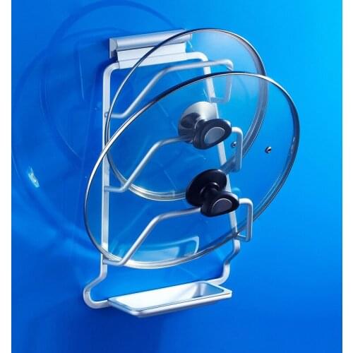 Space Aluminum Super Loading Pot Lid Shelf Holder StorageTool Kitchen Organizer Wall-mounted Chopping Board Rack