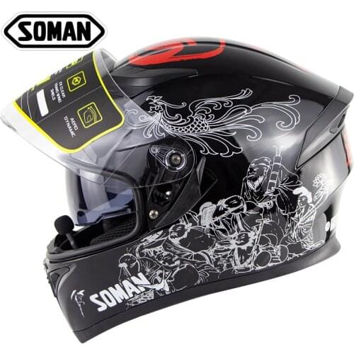 Bluetooth protective helmet motorcycle double lens Bluetooth helmet HD stereo sound Bluetooth full helmet cross country