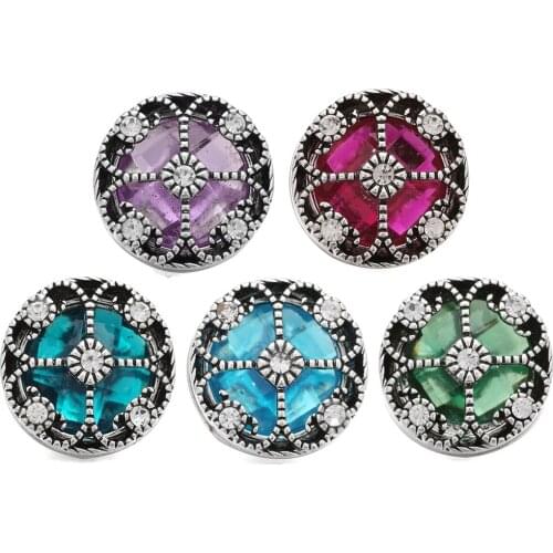 10pcs/lot Snap Jewelry Rhinestone Snap Buttons Fit Hollow Box Flower 18mm Snap Bracelet&Bangles Women DIY Jewelry