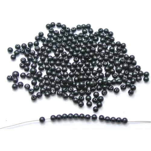 2000 Black Faux Pearl Round Beads Imitation Pearl 3mm Seed Beads