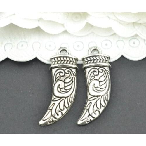 25Pcs metal ox horn Charm Antique Tibetan Silver Pendant Jewelry Products Charms Diy Pendants For Necklace Bracelets D958