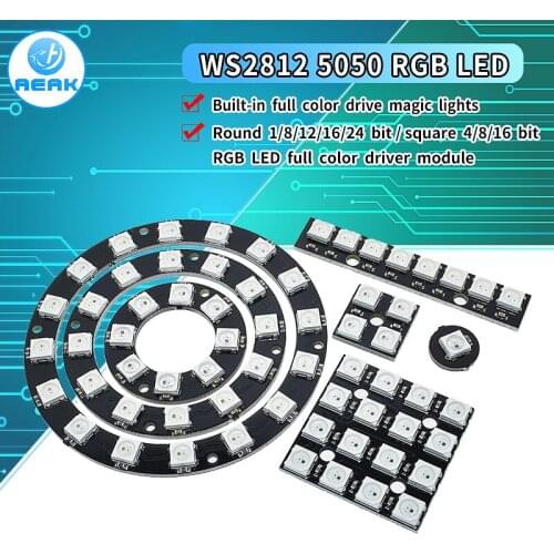 4 8 12 16 channel WS2812 WS2812B WS 2811 5050 RGB LED Lamp Panel Module 5V 1Bit 4Bit 8Bit 12Bit 16Bit 24Bit Rainbow LED Precise