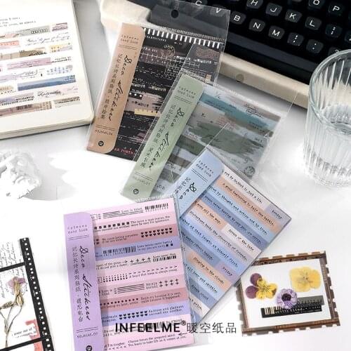 6Sheets/Pack Kawaii Cute Film Sentence Stickers Diary Planner Scrapbooking Label School Office Supplies Bullet Journal sl2921
