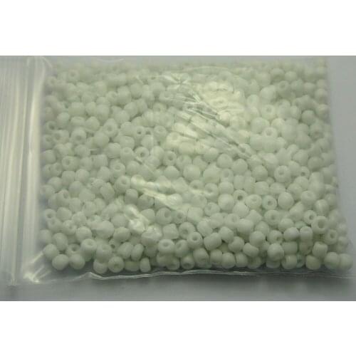 800 White Opaque Glass Seed Beads Rondelle 4mm (6/0)
