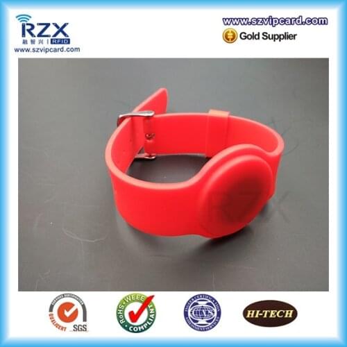 Free shipping 13.56Mhz FM1108 rfid wristband adjustable silicone wristband for access control system