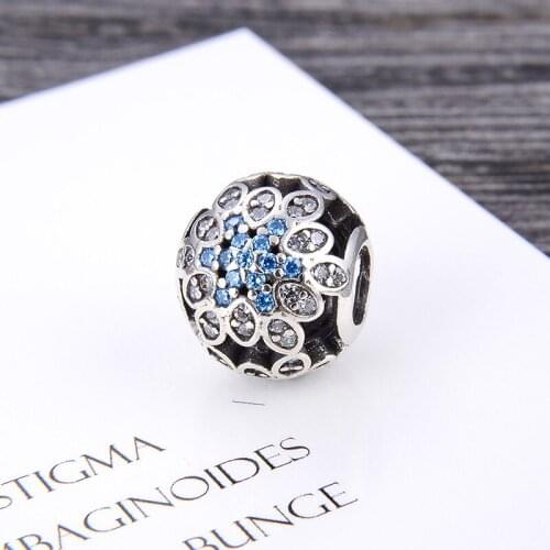 Sterling Silver Bracelet Blue Pink Enamel Glamour Large Hole Beads Machine Plane Star Moon Heart DIY Jewelry Accessories