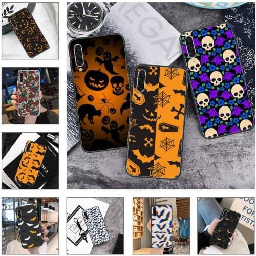 Horror Bat Skeleton Halloween pattern Phone Case For Samsung galaxy A S note 10 7 8 9 20 30 31 40 50 51 70 71 21 s ultra plus