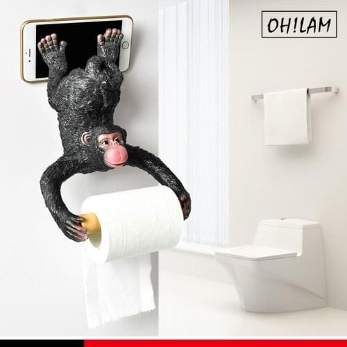 Poly Resin Toilet Paper Holder With Phone Shelf Toilet Paper Holder Wall Mount Toilet Paper Storage Roll Tissue Holder Dispenser