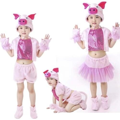 Children pig costume Kids dance Cosplay pig Clothing boys girls Dance Jumpsuit 90-150cm S-4XL size