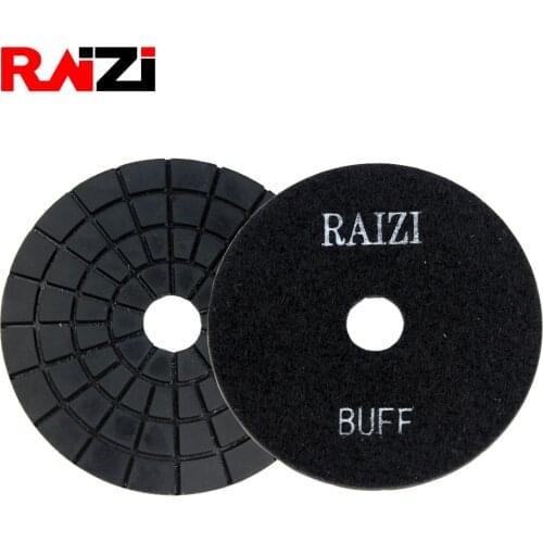 Raizi 95 degree brightness 4 inch wet diamond polishing buff pad/disc white/black on granite and marble