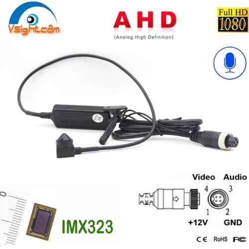 FHD 1080P 4 IN 1 CVI TVI CVBS AHD Camera CCTV Surveillance 15*15MM 2.0MP Sony Pin hole Aviation Connector Mini Security Camera