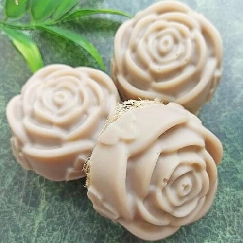 6-holes Big Rose Flower Mold Silione Mold for Soap Making Handmade Ice Cube Tray Pudding Mould