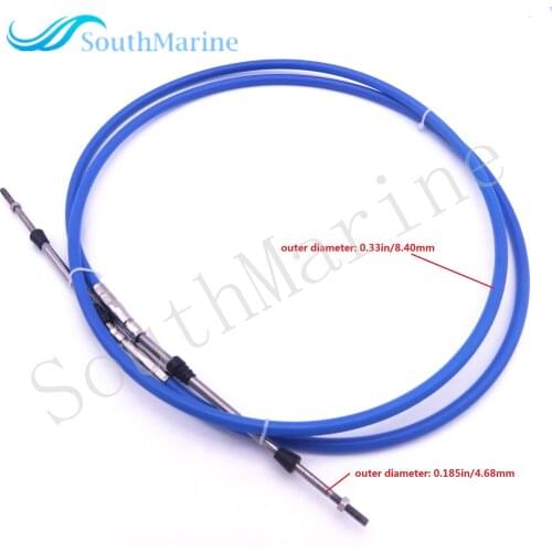 Remote Control Throttle Shift Cable 10ft ABA-CABLE-10-GY Outboard Engine for Yamaha Boat Motor Steering System 3.048m Blue