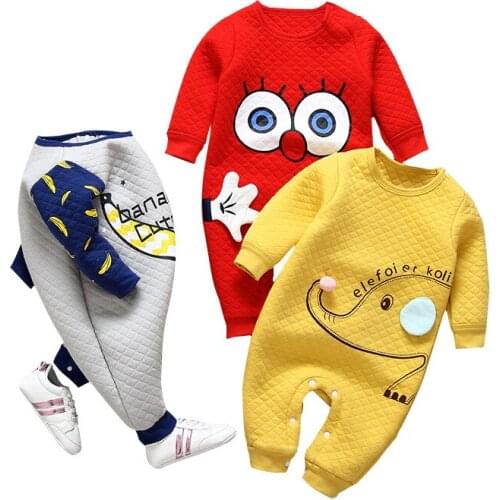 Newborn Baby Boy Girl Cartoon Elephant letter Romper Jumpsuit Clothes Outfits Body Bebe New Born kids Clothes