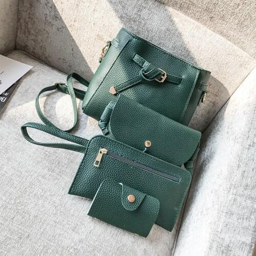 2019 4pcs Woman Bag Set Fashion Female Purse and Handbag Four-Piece Shoulder Bag Tote Messenger Purse Bag Drop Shipping