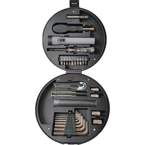 29 In 1 Tire-Shaped Tool Kit Household Hand Tool Box Kit Repair Set Include Screwdriver Bits Test Pencil Common Tools
