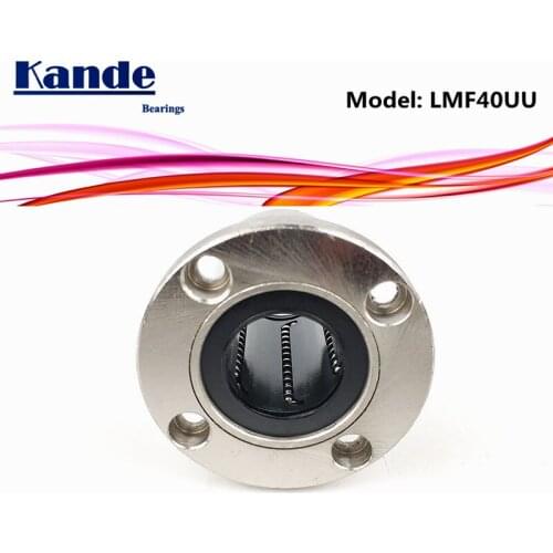 Kande Bearings LMF40 UU 1pc /lot LMF40UU Round Flange Linear Ball Bearing 40mm LMF40