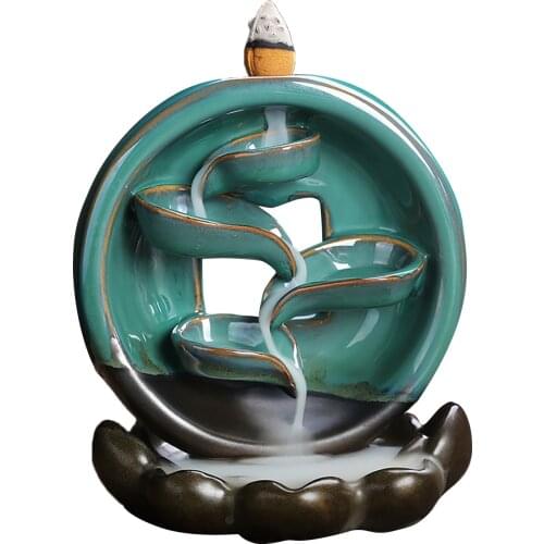 Lotus Pedestal Aromatherapy Creative Home Decor Reflow Stick Incense Burner Ceramic Censer Home Decoration Use In Home Teahouse