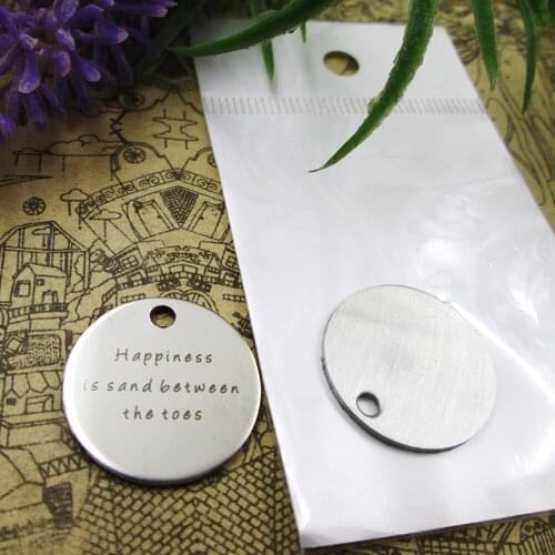 10pcs--"Happiness is sand between the toes"stainless steel charms 5 styles for choosing DIY Charms for necklace bracelets