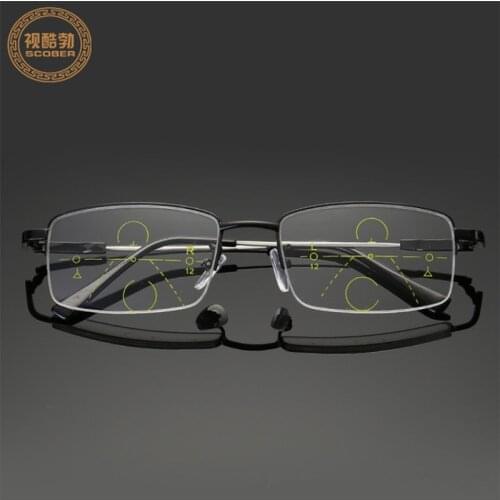 Progressive multifocal reading glasses men titanium reading glasses women far near sight anti-blue presbyopic glasses