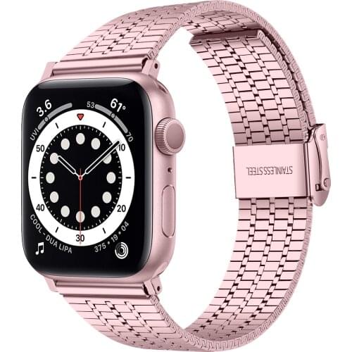 Strap For Apple Watch Series 6 Band SE 44mm 40mm Stainless Steel Bracelet For iWatch 5 4 Applewatch 3 42mm 38mm Buckle Watchband