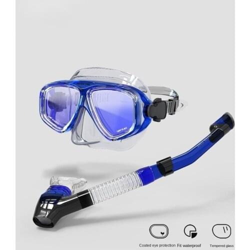 RTAAN diving goggle set swimming adult full dry breathing tube equipped with coated lens snorkeling underwater mask