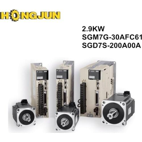 SGM7G-30AFC61 + SGD7S-200A00A + cables Original YASKAWA 2.9KW servo motor and driver