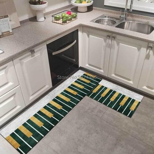 Modern Green Bottom Piano Key Kitchen Mat Combination Entry Mat Bedroom Non-slip Bedside Blanket
