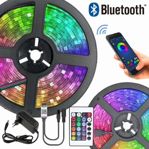 LED Lights Strips Bluetooth 5M 20M Night light SMD light with decorative indoor atmosphere light Best Remote Control + Adapter