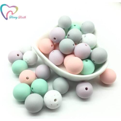 Teeny Teeth 100PC Silicone Beads Baby Pendant Food Grade Silicone Candy Soft Mint Pink Gray Perles DIY Teething Necklace Jewelry