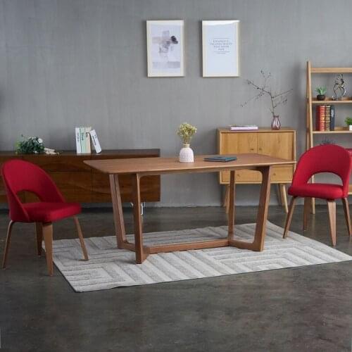 U-BEST modern and simple rectangle dining design table set restaurant ash wood fabric chair and table set