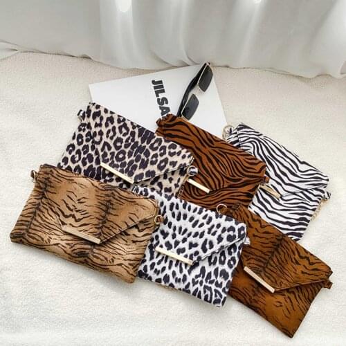 New Vintage Animal Pattern Women Shoulder Envelope Crossbody Bags Purse Fashion Suede Chain Messenger Handbags For Female