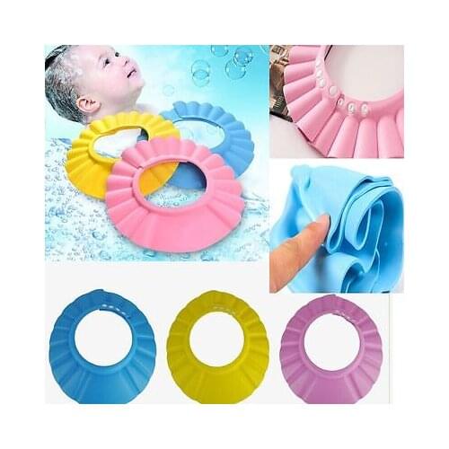 Citgeett Waterproof Baby Kids Shampoo Bath Shower Cap Hat Wash Hair Shield Adjustable Shampoo Cap1-3T