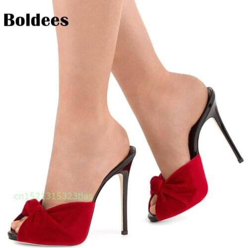 Female Slippers High Heel Sandals Platform 2018 Bow Knot Sandalias Mujer Sapato Feminino Women Shoes Slippers Women