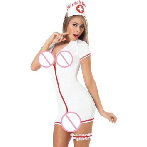 Women Sexy Lace Sleepwear Lingerie Cosplay Temptation Zipper Underwear Dress disfraces sexuales lenceria erotica mujer sexi