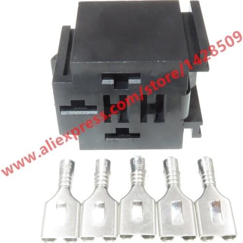 5 Sets 5 Pin Automotive Relay Base Connector Relay Sockets With Terminals