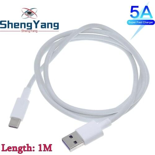 5A USB Type C Cable for Huawei P30 Mate 30 Pro Quick Charge 3.0 Cables Fast Charging for Xiaomi 9 Supercharge USB-C Charger Wire