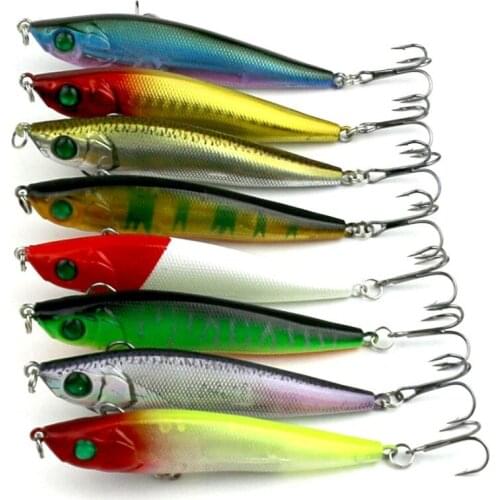 8Pcs 8.5cm 13.6g On Sale Pencil Fishing Lure Swim Saltwater Floating Plastic Skin Artificial Bait Spinner Tackles 3D Eyes batch