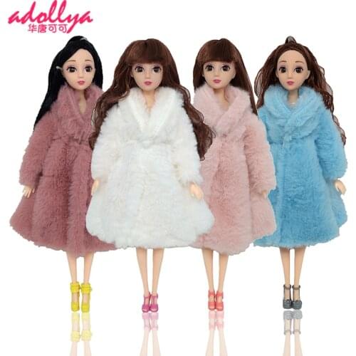 Adollya BJD Doll Accessories Clothes Long Sleeve Soft Fur Coat Tops Winter Warm Casual Clothing Suitable for 1/6 BJD Dolls