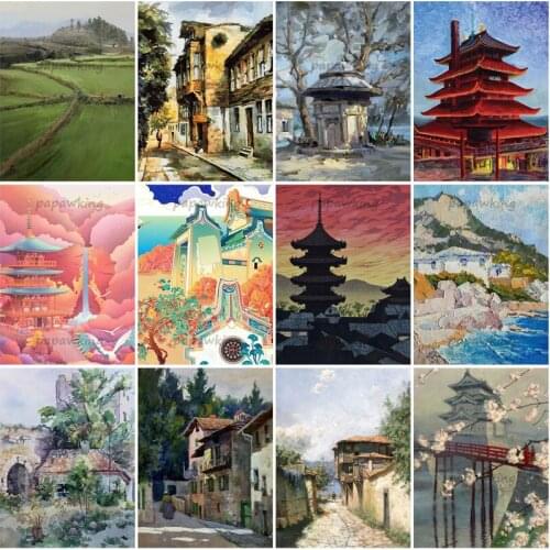 Diy Diamond Painting Abstract Oil Painting Style Travel Landscape 5D Full Drill Embroidery Cross Stitch Mosaic Kits Home Decor