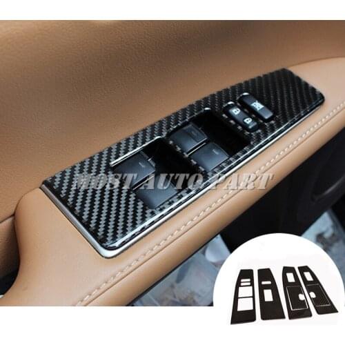 Carbon Fiber Car Door Window Switch Trim Cover For Lexus ES 250 300h 2013-2017 Car accesories interior Car decoration