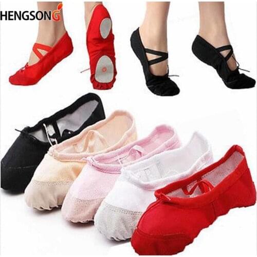 Female Adult Soft Dancing Ballet Shoes For Women Comfortable Fitness Breathable Canvas Practice Gym Ballet Pointe Dance Shoes