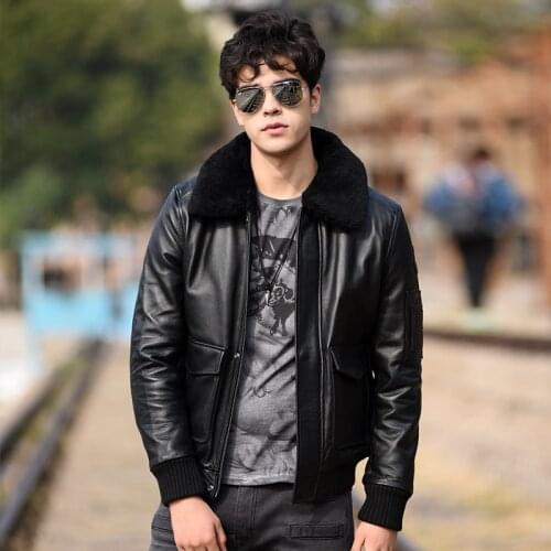 Free shipping.Autumn mens Plus size genuine leather coat.black cowhide outwear.quality short leather clothes.bomber G1