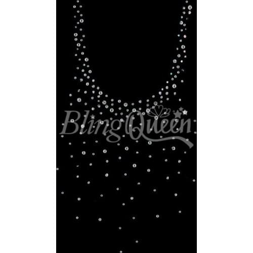 BlingQueen 25PCS/LOT Korean A Grade Rhinestone Transfer Neckline Design