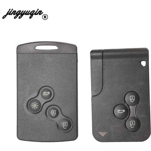 Jingyuqin 3/4 Buttons Remote Fob Car Key Case Shell Replace Cover For Renault Clio Megane Grand Scenic 2 3 Koleos with small key