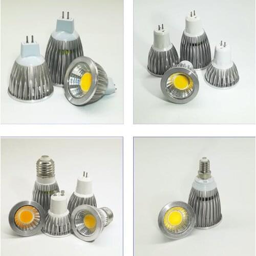 COB led spotlight 9W 12W 15W led lamp GU10/GU5.3/E27/E14 85-265V MR16 12V Cob led bulb warm white cold white bulb led light