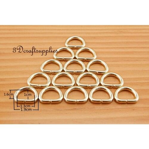 12MM d ring d-rings purse ring Webbing Strapping metal light gold 1/2 inch 20pcs U169
