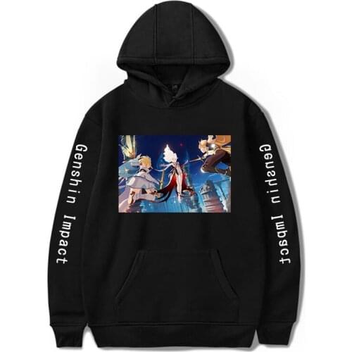 Genshin Impact casual Hip Hop Cool Print Hot Game Streetwear Fashion Plus Size Sweatshirts Graphic Fashion Top Women/Men Hoodies